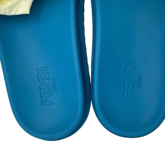 Blue Fendi FF logo Slides - Picture 8 of 12